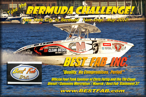 Best Fab is Proud to Sponsor Chris Fertig and the TDI Clean Diesel Team in the Bermuda Challenge! Official Fuel Tank Sponsor!